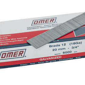 Boite de 5000 finettes clous OMER brads 12 - 20mm