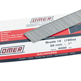 Boite de 5000 finettes clous OMER brads 12 - 25mm