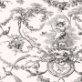 Toile de jouy Ludivine noir écru Thevenon 280 cm