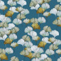 Tissu fleuri Celine bleu canard Thevenon