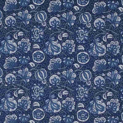 Tissu fleuri Ariadne Poppy indigo Thevenon