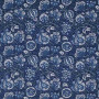 Tissu fleuri Ariadne Poppy indigo Thevenon