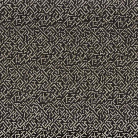 Tissu jacquard Trait d'Union noir Casamance