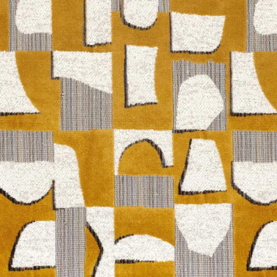 Tissu jacquard velours Hymne ocre Casamance