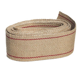 Sangle jute à rayures rouges 85 mm - 5 mètres