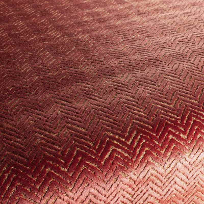 Tissu velours géométrique Velveto rouge garance 10 Jab