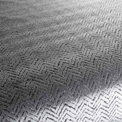 Tissu velours géométrique Velveto gris anthracite 92 Jab