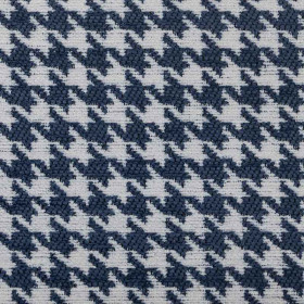 Tissu pied de poule Robin bleu atlantique Froca