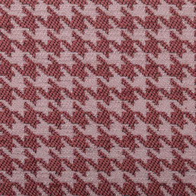 Tissu pied de poule Robin rose bonbon Froca