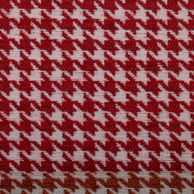 Tissu pied de poule Robin rouge Froca