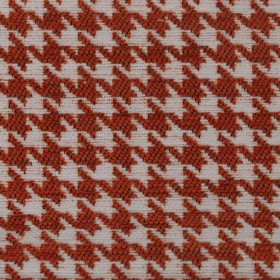 Tissu pied de poule Robin orange Froca