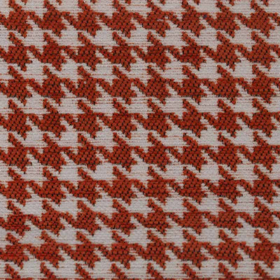 Tissu pied de poule Robin orange Froca