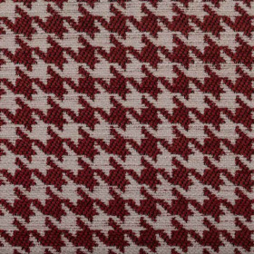 Tissu pied de poule Robin rouge Froca