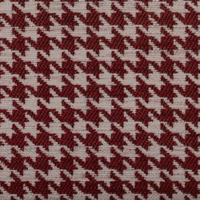 Tissu pied de poule Robin rouge Froca