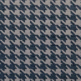 Tissu pied de poule Robin bleu nocturne Froca