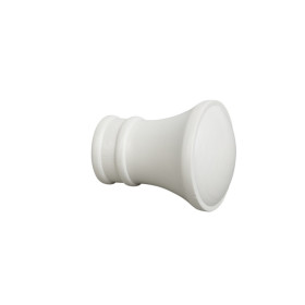 Embout pommeau bois Ø20 mm blanc, lot de 2