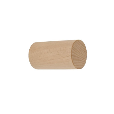 Embout cylindre ø28mm bois naturel verni, lot de 2