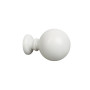 Embout boule bois Ø35 mm blanc, lot de 2