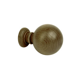 Embout boule bois Ø20 mm teinte chêne, lot de 2