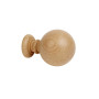 Embout boule bois Ø28 mm naturel verni, lot de 2