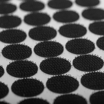 Pastilles scratch autocollant noir Ø20mm - Crochet