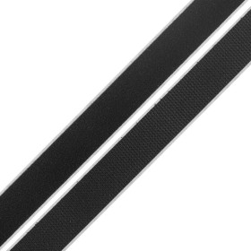 Velcro autocollant noir PS30 - velours et accrocheur champignon - 25mm x 1m