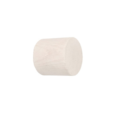 Embout bouchon ø28mm bois blanc cérusé, lot de 2