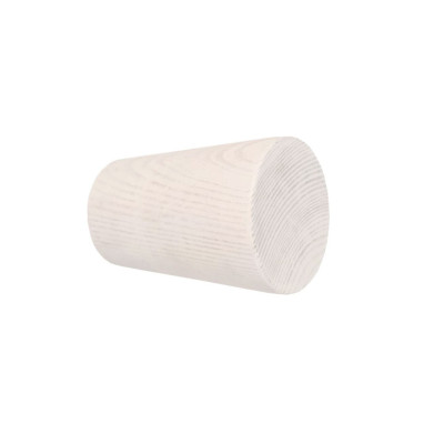 Embout cylindre ø28mm bois blanc cérusé, lot de 2