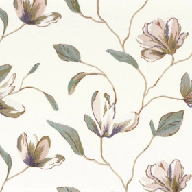 Tissu brodé Magnolia lilas Camengo