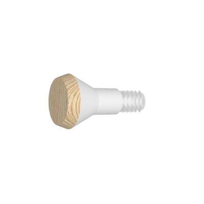 Embout pommeau aspect bois clair Ø20 mm blanc, lot de 2