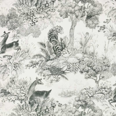 Toile de jouy Gaia vert de gris Thevenon