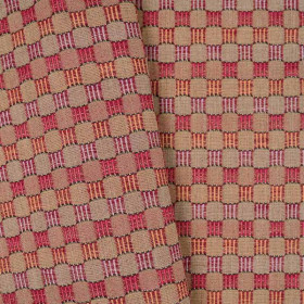 Tissu damier non feu Alchimia fragola Casal