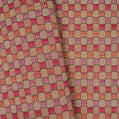 Tissu damier non feu Alchimia fragola Casal