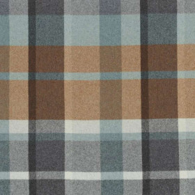 Tartan non feu Vanoise ocre bleu nordique Casamance