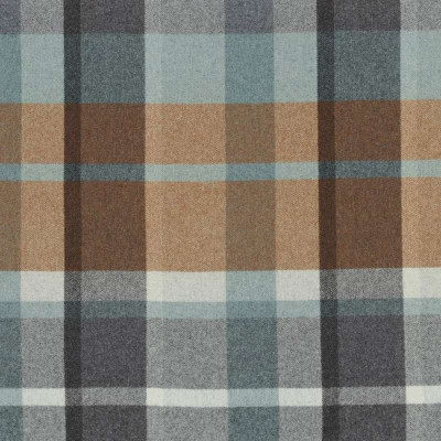 Tartan non feu Vanoise ocre bleu nordique Casamance