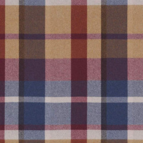 Tartan non feu Vanoise pourpre bleu azurite Casamance