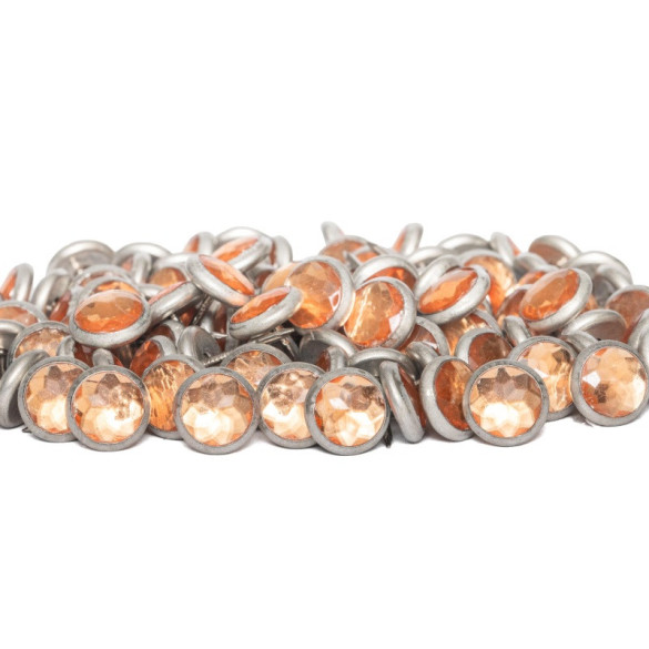 100 clous tapissier diamant jaune Ø11mm