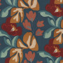 Tissu brodé Ayana celadon grenat Casamance