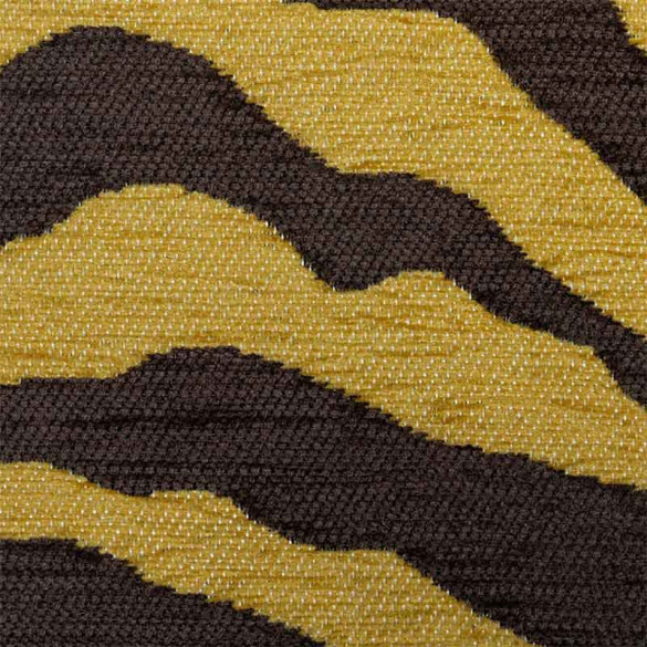 Tissu rayé Maki miel cacao Froca