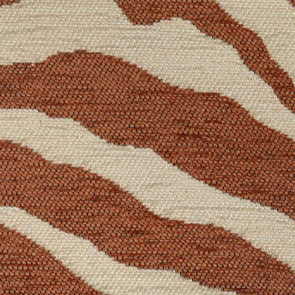 Tissu rayé Maki beige roux Froca