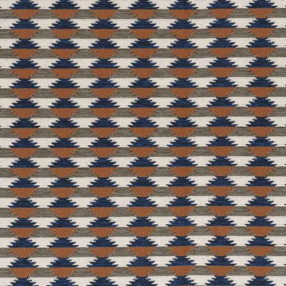 Jacquard outdoor non feu Moki bleu orange brule Casamance
