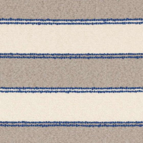 Tissu rayé Apache taupe bleu Casamance