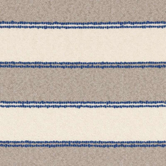 Tissu rayé Apache taupe bleu Casamance