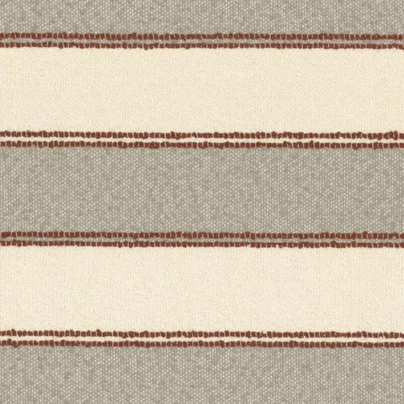 Tissu rayé Apache taupe terracotta Casamance