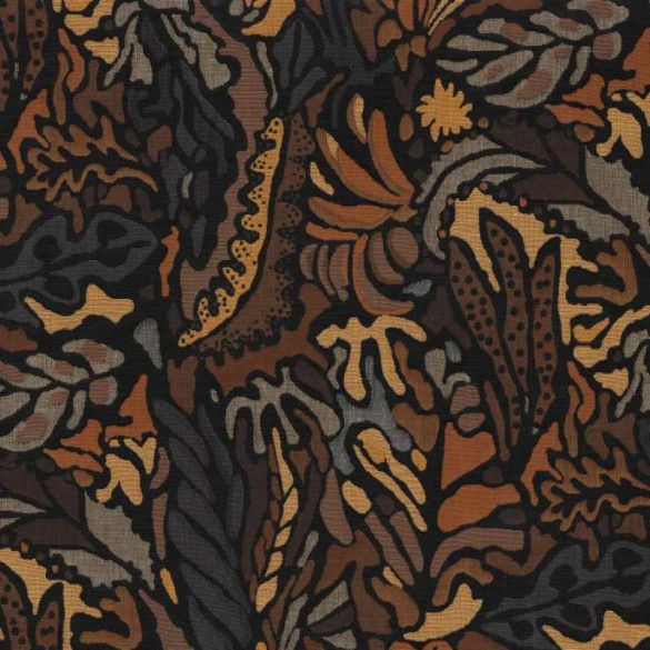 Tissu tissé Pae noir ocre Casamance