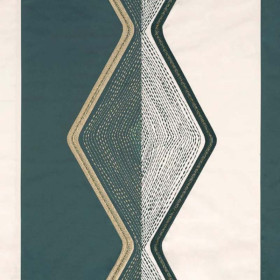 Tissu brodé Mesa pétrole Casamance