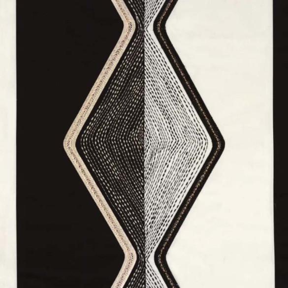 Tissu brodé Mesa noir Casamance