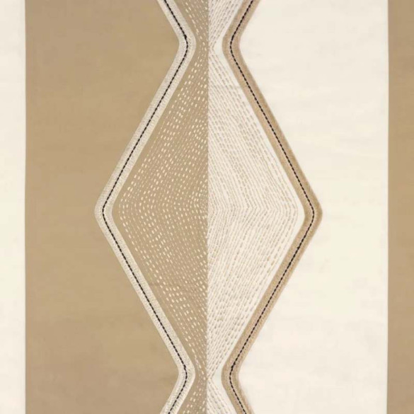 Tissu brodé Mesa beige Casamance