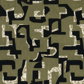 Tissu brodé Colorado vert Casamance