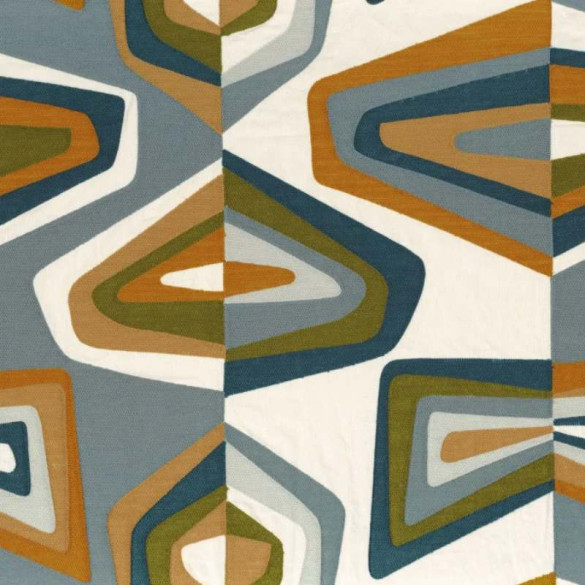 Tissu brodé West Dream celadon olive Casamance